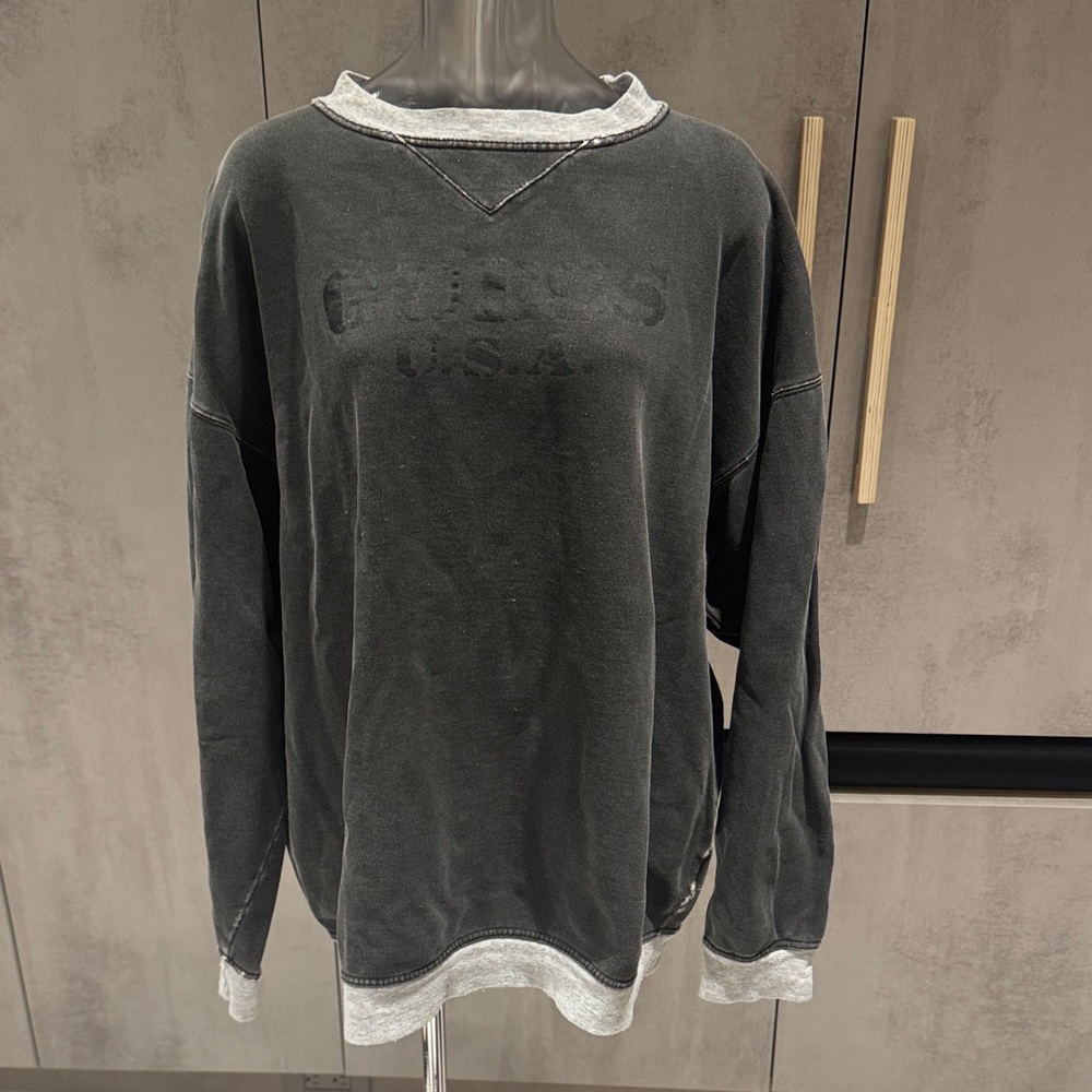 Guess Black and Gray Crew Neck Sweater